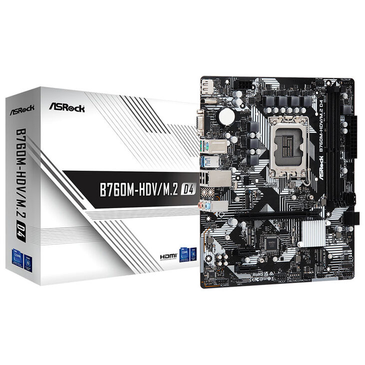ASRock B760M-HDV/M.2 D4, Intel B760 Motherboard - Socket 1700, DDR4 image number 0