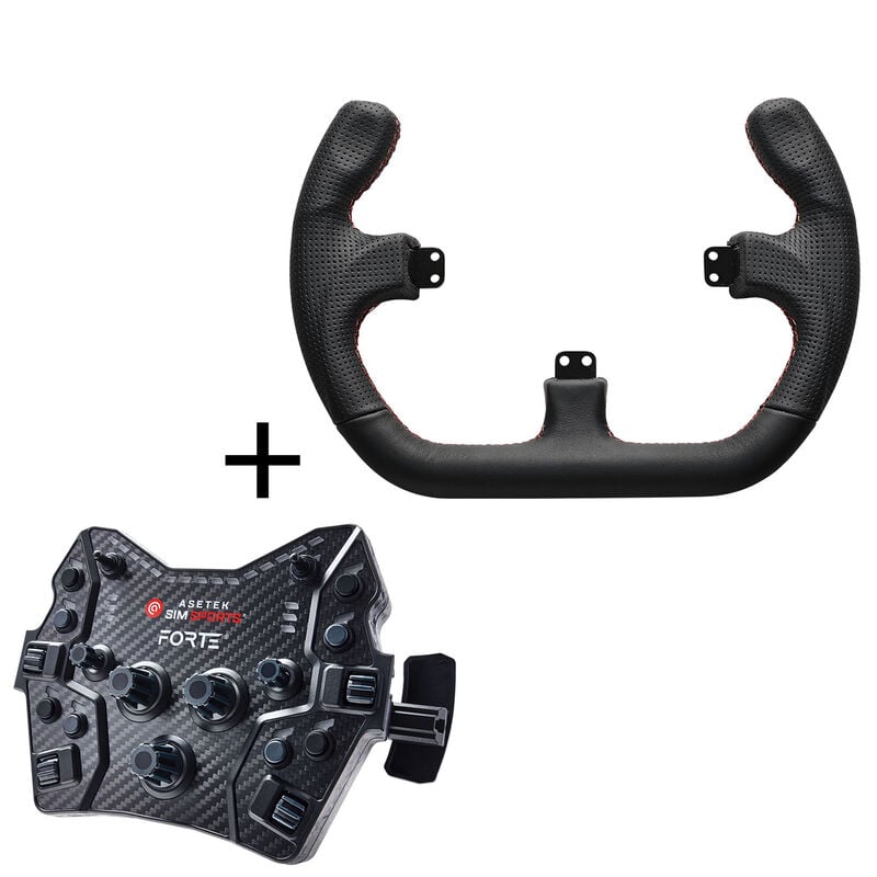 Asetek SimSports Forte GT Button Box - Black Edition + GT Rim - Open D, Leder Image