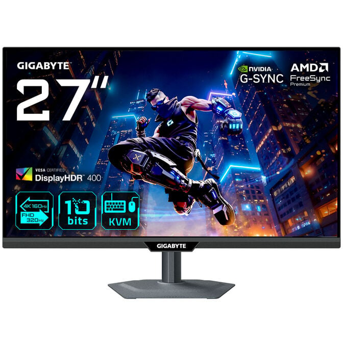 GIGABYTE M27UP 27-inch UHD/FHD Gaming Monitor, 160/320Hz, SS-IPS Panel, FreeSync Premium image number 0