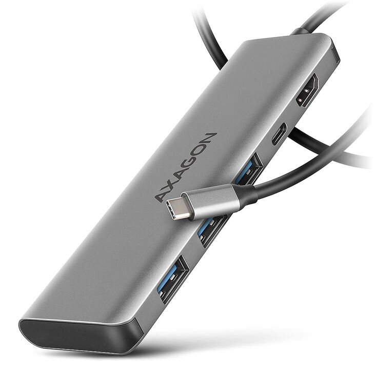 AXAGON HMC-5H USB-C 3.2 Gen 1 hub, 3x USB-A, 4K HDMI, PD 100W, 100cm USB-C cable image number 0