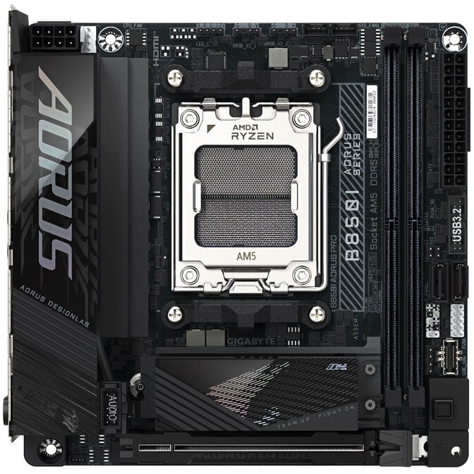 GIGABYTE B850I Aorus Pro Mainboard, Sockel AM5, AMD B850, Mini-ITX, DDR5 image number 2