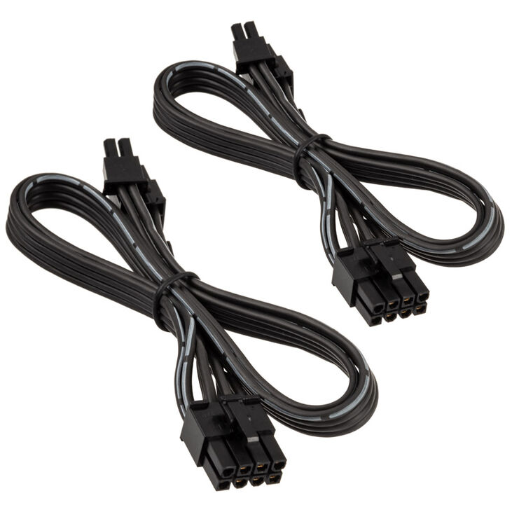 SilverStone 8 Pin ATX zu 6+2 Pin PCIe Kabel 350mm - schwarz image number 1