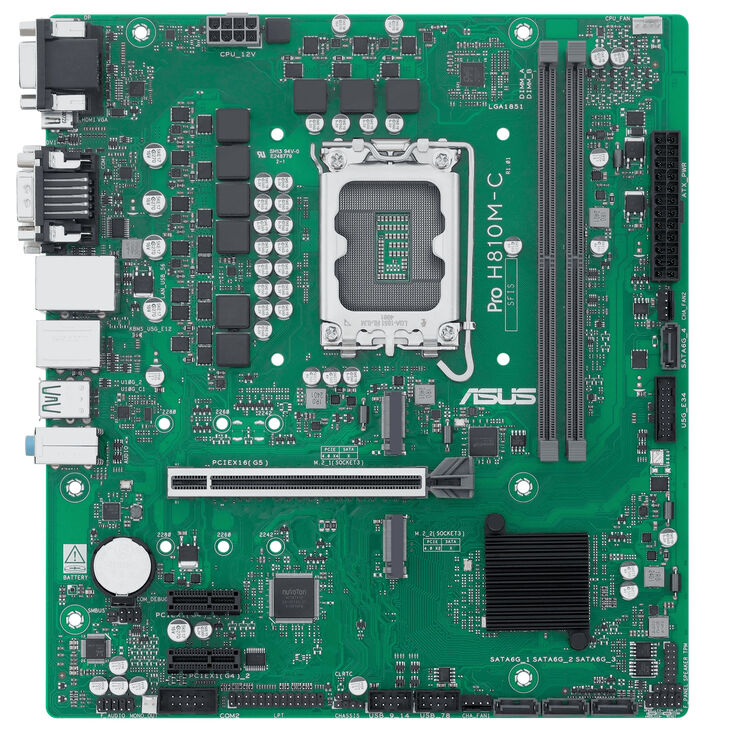 ASUS Pro B810M-C-CSM Motherboard, socket LGA 1851, Intel H810, mATX, DDR5 image number 2