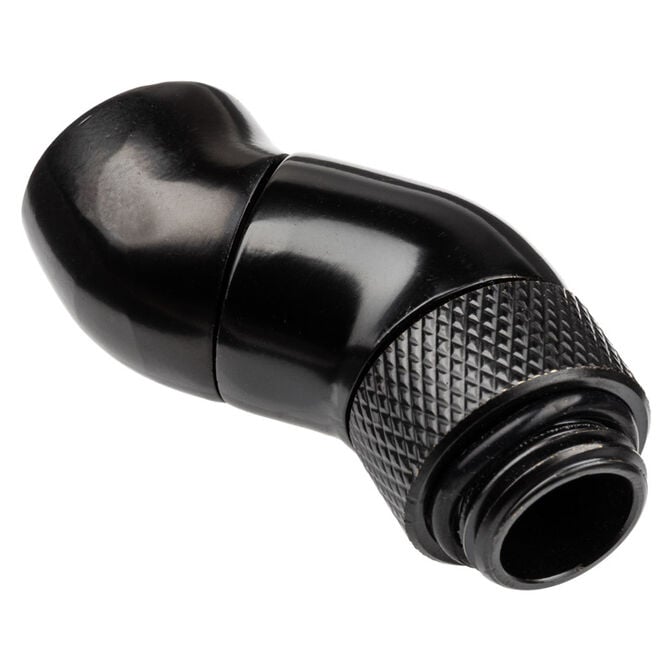 Alphacool Eiszapfen Winkeladapter 45 Grad doppel drehbar G1/4 AG auf G1/4 IG - schwarz image number 2