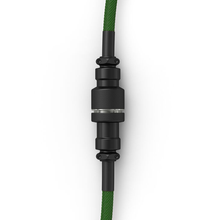 Glorious GMMK Coiled Cable Forest Green, Spiral Keyboard Cable, USB-C/USB-A – Dark Green/Black image number 2