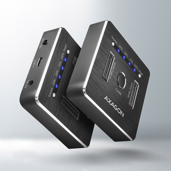 AXAGON ADSA-M2C NVMe CLONE DUAL SSD Docking Station image number 1
