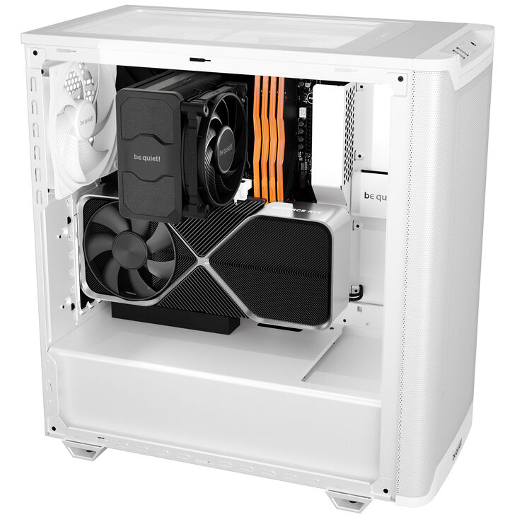 be quiet! Pure Base 501 Airflow PC-Gehäuse, Midi-Tower, ATX, Tempered Glass - weiß image number 4