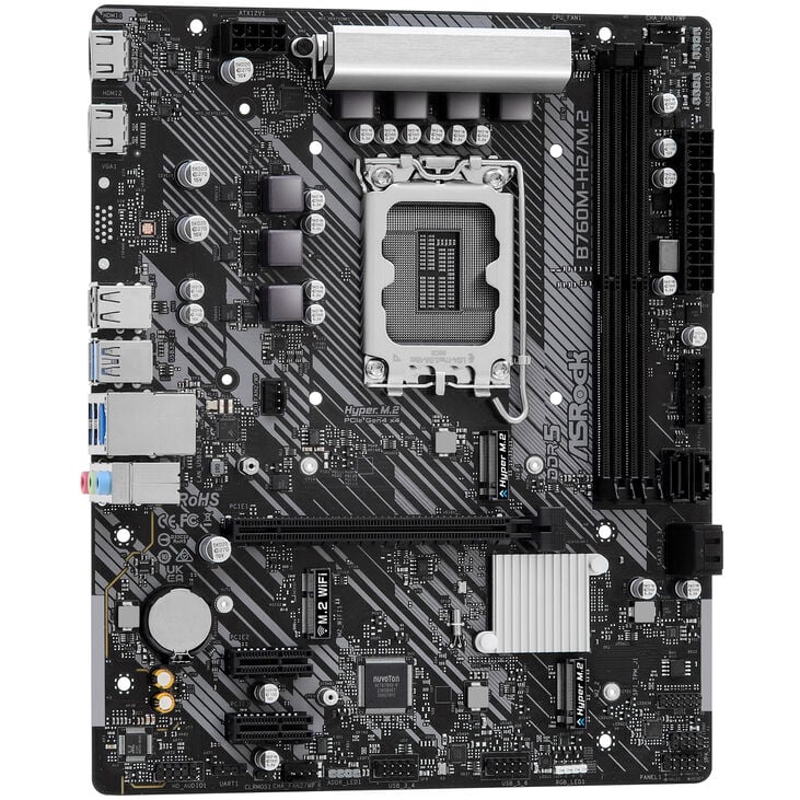 ASRock B760M-H2/M.2 Mainboard, Sockel 1700, Intel B760, mATX, DDR5 image number 1