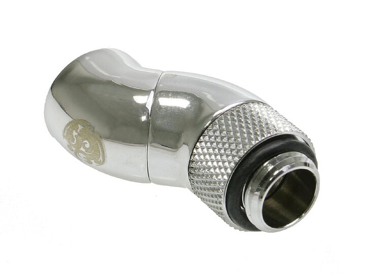 Bitspower Adapter 90 Grad G1/4 Zoll AG auf G1/4 Zoll IG - 2x drehbar, silber glänzend image number 0