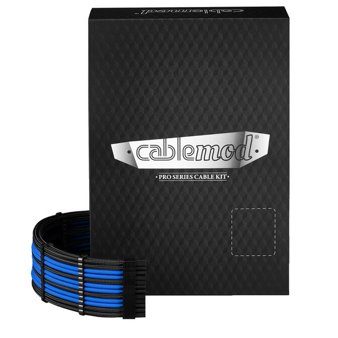 CableMod C-Series Pro ModMesh Sleeved 12V-2x6 12VHPWR Dual StealthSense-Kabel-Kit f&uuml;r Corsair RMi, RMx (Black Label) - schwarz/blau image number 0