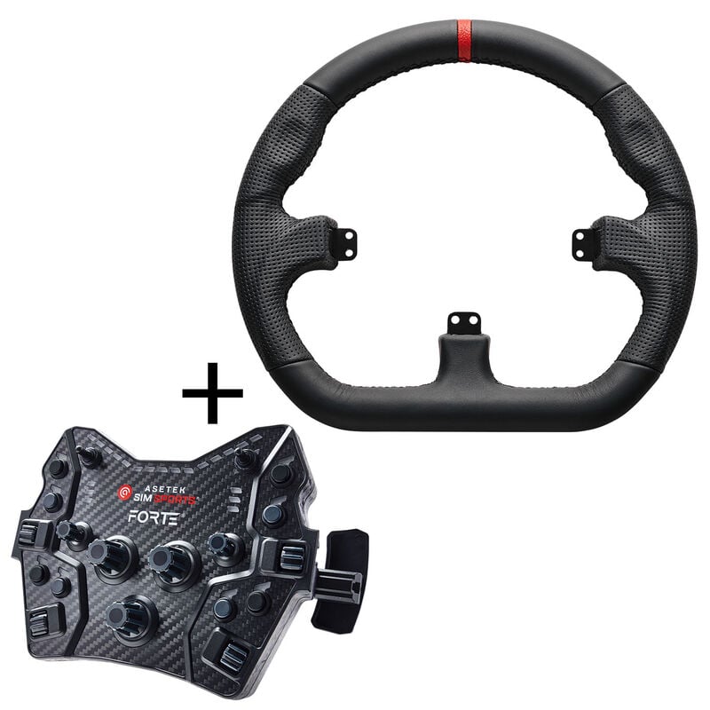 Asetek SimSports Forte GT Button Box - Black Edition + GT Rim - Closed D, Leder - schwarz Image