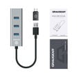 Grey USB Hub, 4 ports, including USB-C adapter image number null