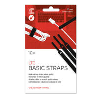 LABEL THE CABLE Basic Velcro Tie 10-piece Set - black