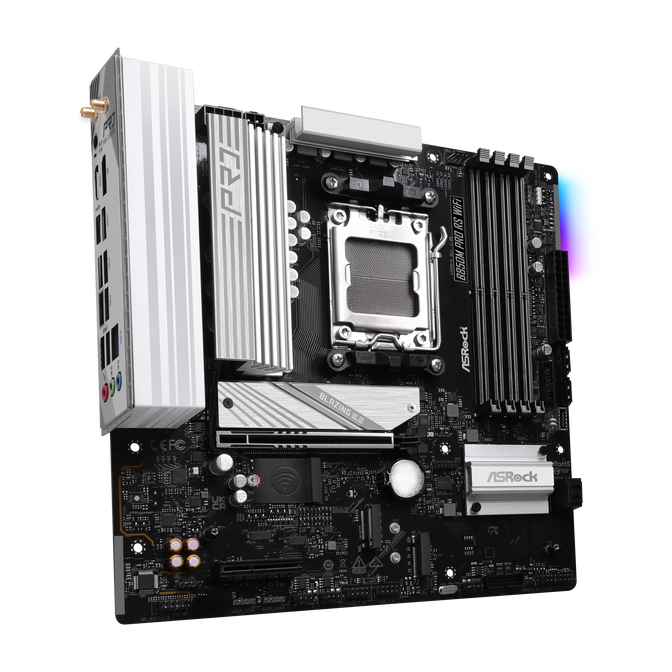 ASROCK B850M Pro RS WiFi motherboard, Socket AM5, AMD B850, Micro-ATX, DDR5 image number 1