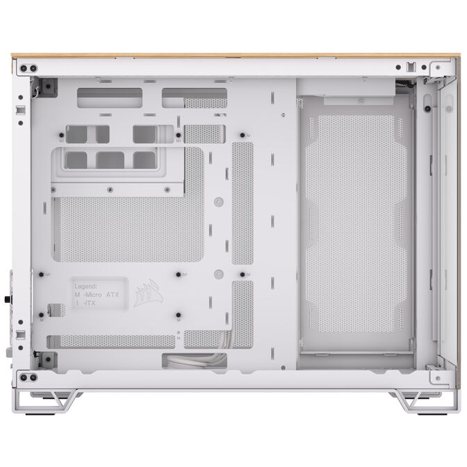 Corsair 2500X Micro-ATX Geh&auml;use, Tempered Glass - wei&szlig;, bambusholz image number 8