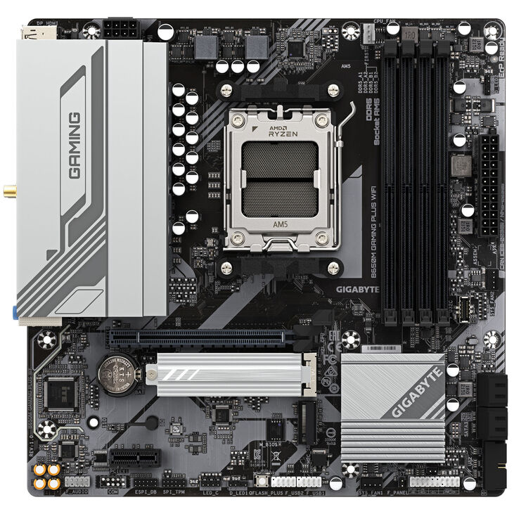 GIGABYTE B650M Gaming Plus WiFi Mainboard, Sockel AM5, AMD B650, Micro-ATX, DDR5 image number 2