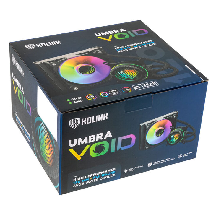 Kolink Umbra Void 120 AIO Performance ARGB CPU AIO Cooler image number 8