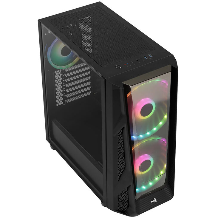 Aerocool NightHawk Duo Midi-Tower, Tempered Glass - schwarz image number 1