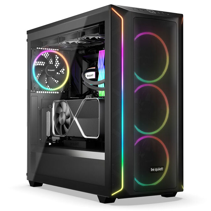 be quiet! Shadow Base 800 FX PC Case, Mid Tower, E-ATX, RGB, Tempered Glass - black image number 7