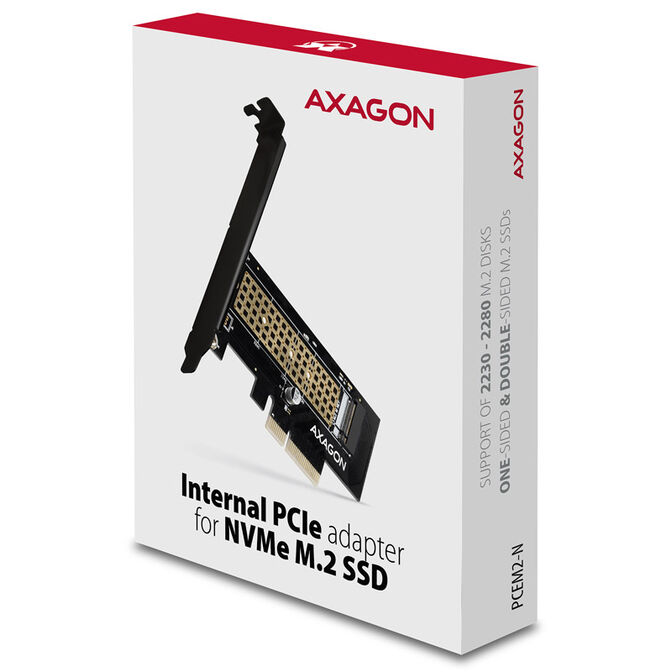 AXAGON PCEM2-N PCIe-3.0-x4-Adapter, 1x M.2-NVMe-SSD, bis 2280 - passive K&uuml;hlung image number 6