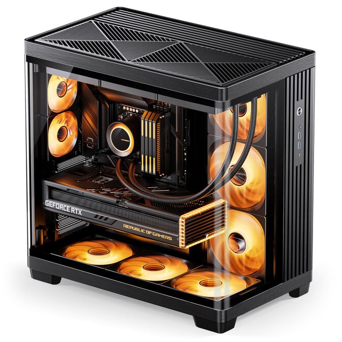 Jonsbo TK-4 Geh&auml;use, Midi-Tower, ATX, Tempered Glass - schwarz image number 2