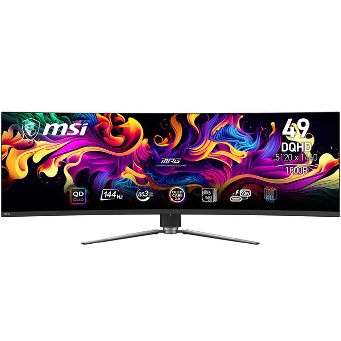 MSI MPG 491CQPDE QD-OLED, 49 inch Curved Gaming Monitor, 144 Hz, OLED image number 1