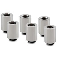 Thermal Grizzly DeltaMate Extender Fitting - MF28, Gloss Nickel, Pack of 6