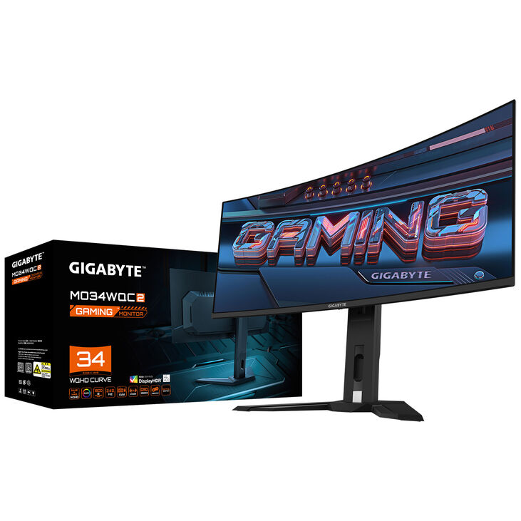 GIGABYTE MO34WQC2, 34 Inch Gaming Monitor, Curved, 240 Hz, FreeSync Premium Pro, QD-OLED image number 7