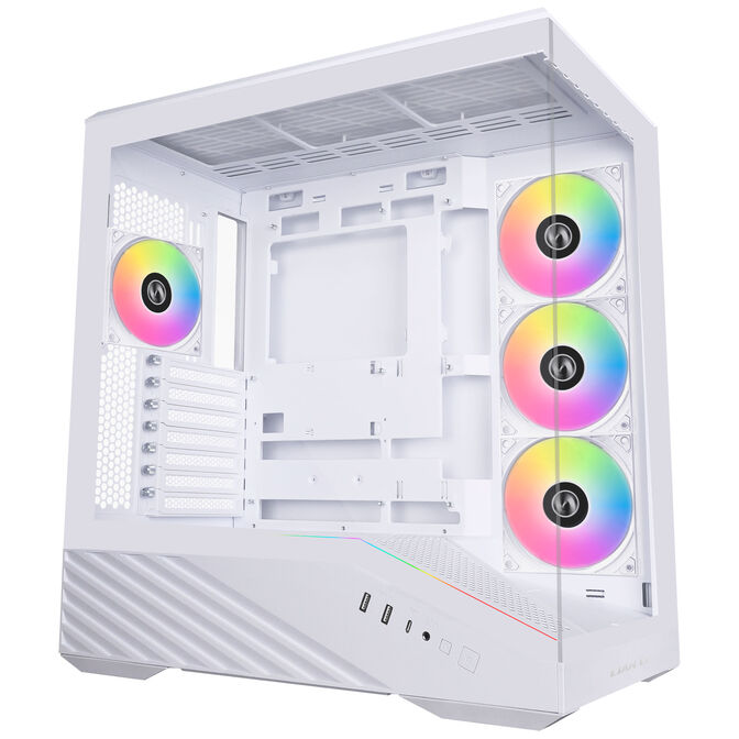 Lian Li Vector V100 PC Case, Midi Tower, ATX, RGB, Tempered Glass - White image number 0