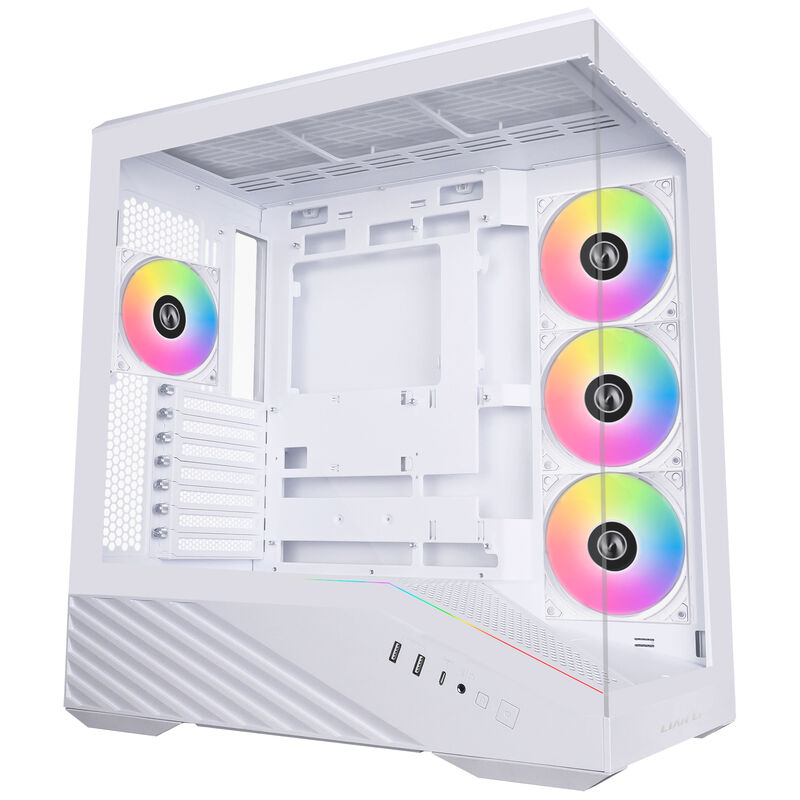 PC Case Lian Li Vector V100 PC-Gehäuse, Midi-Tower, ATX, RGB, Tempered Glass - weiß
