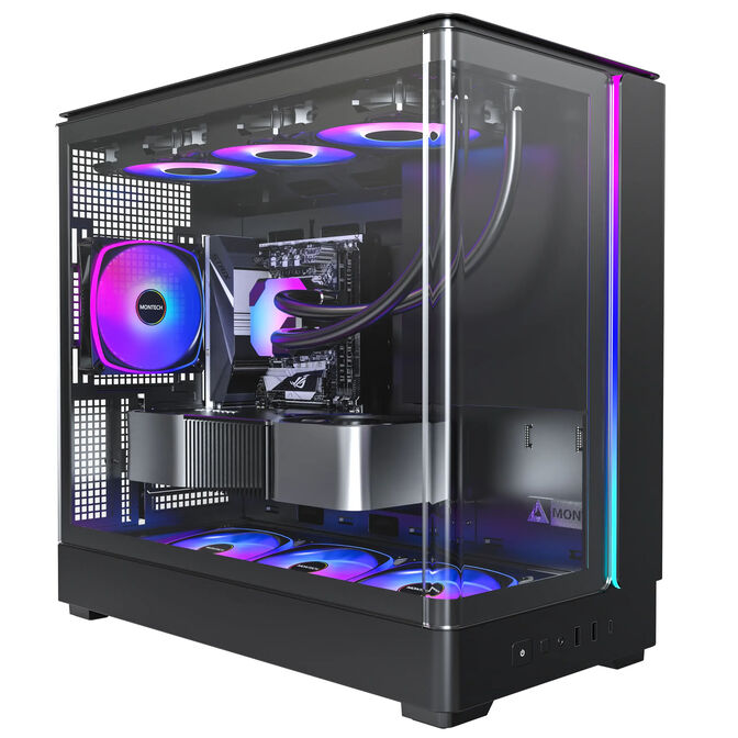 Montech KING 15 PRO PC-Geh&auml;use, Mini-Geh&auml;use, mATX, Tempered Glass, RGB - schwarz image number 5
