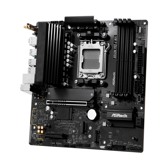 ASROCK B850M Pro-A WiFi motherboard, socket AM5, AMD B850, Micro-ATX, DDR5 image number 2