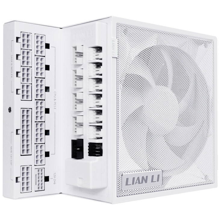 Lian Li EDGE GOLD 1000 80 PLUS Gold power supply, PCIe 5.1, ATX 3.1 - 1,000 watts, white, including USB hub image number 1