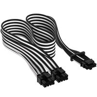 Corsair Premium Sleeved 12+4 Pin PCIe Gen5 12VHPWR 600W - schwarz/wei&szlig;