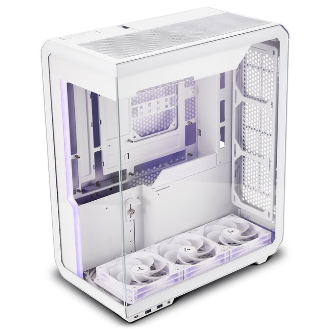 Ssupd Xhuttle PC case, mid tower, ATX, RGB, tempered glass - white image number 1