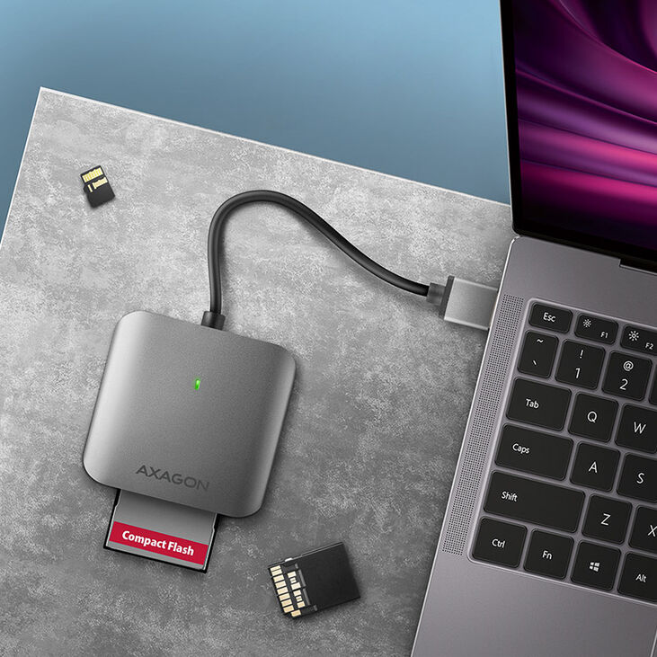 AXAGON CRE-S3 External Card Reader USB-A 3.2 Gen 1, 3-Slot, SD/microSD/CF, UHS-II image number 3
