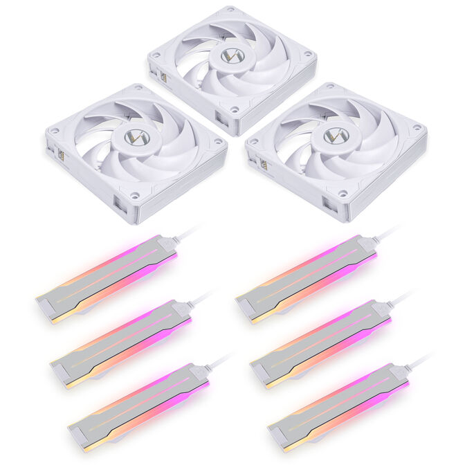 Lian Li UNI FAN P28 L&uuml;fter, 3er Pack - 120mm, wei&szlig; + 6x Side ARGB Stripes image number 0