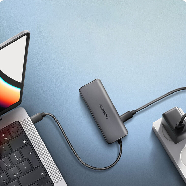 AXAGON HMC-5H8K 2x USB-A, 1x USB-C, 8K HDMI, USB 3.2 Gen 1 hub, PD 100W, 15cm USB-C cable image number 2