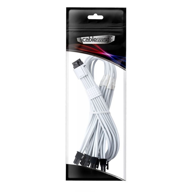 CableMod C-Series Pro ModMesh 12V-2x6-Kabel, Sleeved, 16-Pin zu 4x 8-Pin, f&uuml;r Corsair Type 4 und 3 PSUs - wei&szlig;, 60cm image number 2