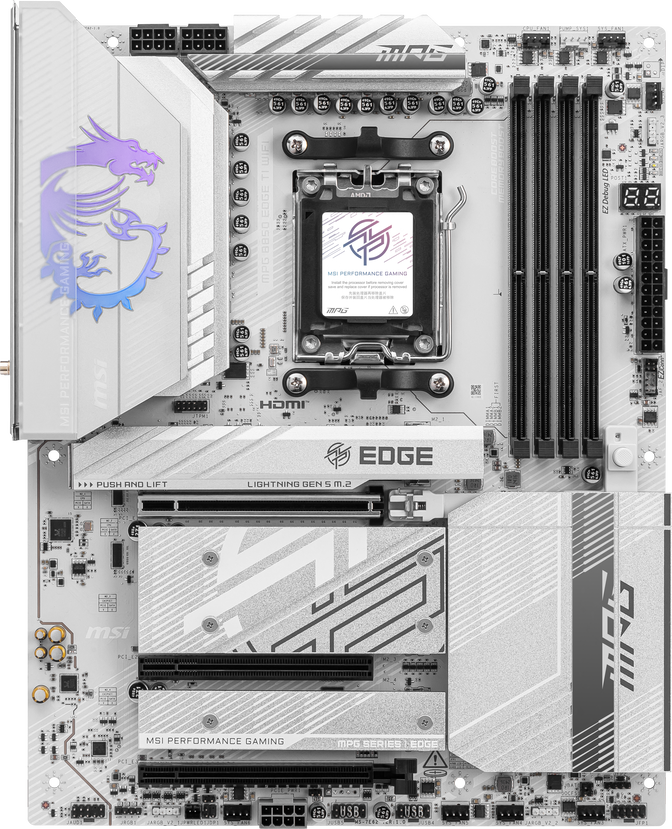 MSI MPG B850 Edge TI WiFi Mainboard, Sockel AM5, AMD B850, ATX, DDR5 image number 1