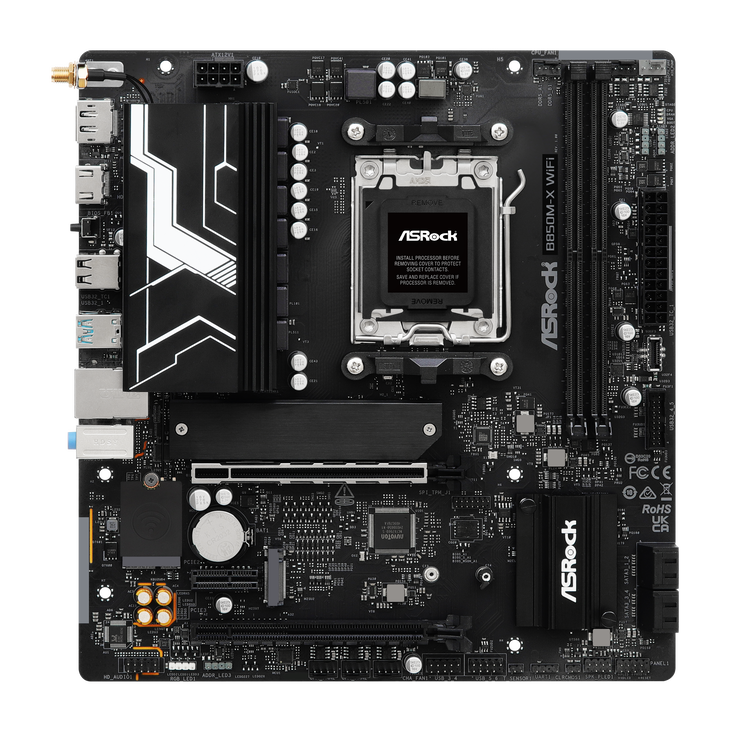 ASROCK B850M-X WiFi motherboard, Socket AM5, AMD B850, Micro-ATX, DDR5 image number 4