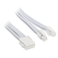 SilverStone EPS 8-Pin zu EPS/ATX 4+4-Pin Kabel, 300mm - wei&szlig;