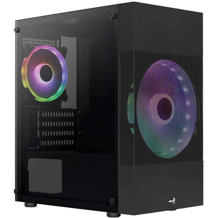 Aerocool Atomic Lite v2 Micro-ATX Gehäuse, RGB, Tempered Glass - schwarz image number 8