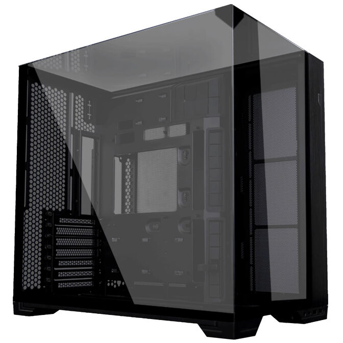 Lian Li O11 Vision Compact PC Case Bundle + HydroShift II LCD-S 360TL AiO + 3x UNI FAN SL-INF 120 Reverse Blade Fans - black image number 1