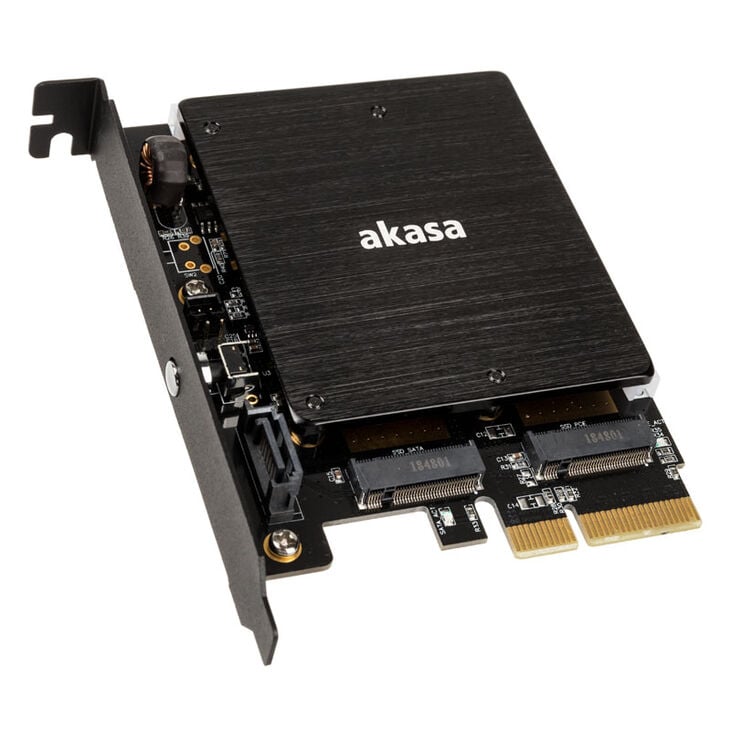 Akasa M.2 PCI-E SATA RGB LED Adapter Card image number 0