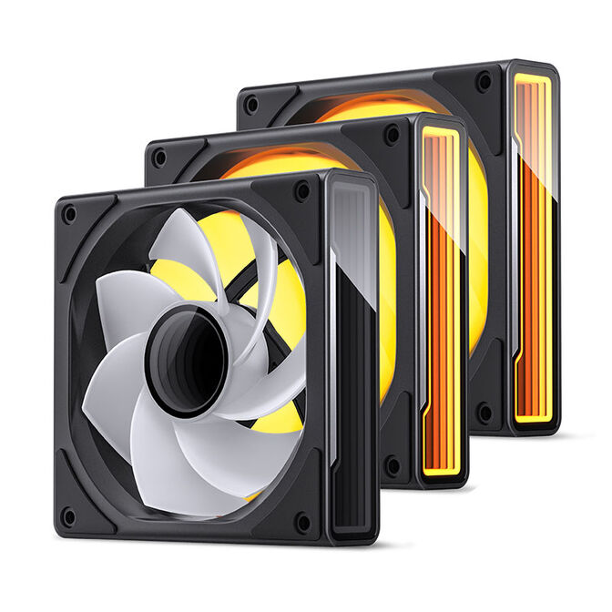 Jonsbo ZK-120BR ARGB Reverse Blade PWM Fan, 120mm, 3-Pack - black image number 0
