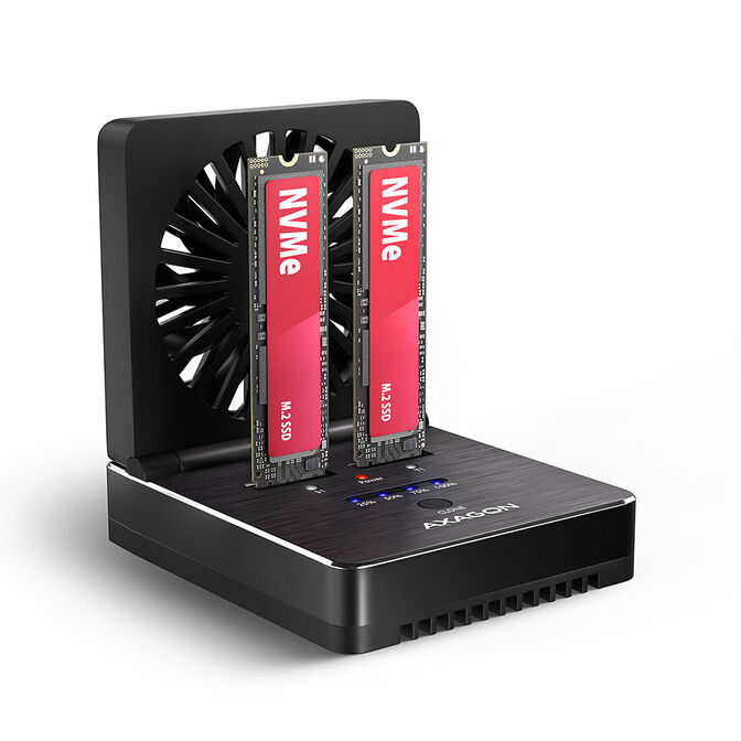 AXAGON ADSA-M2C22 Docking Station, Dual SSD Clone Function, USB-C 3.2 20 Gbit/s image number 0