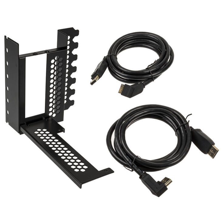 CableMod vertical graphics card holder with PCIe x16 riser cable, 2x DisplayPort - black image number 0