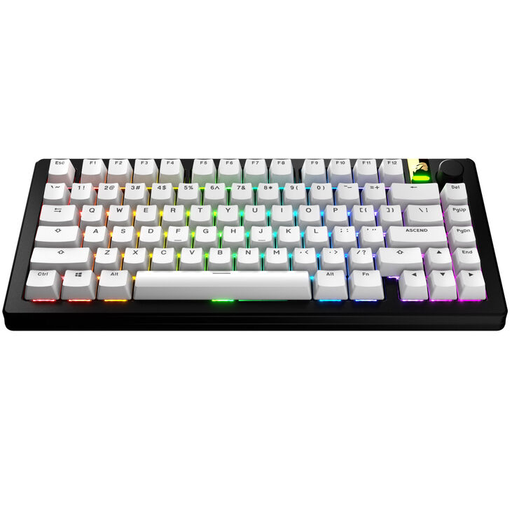 Glorious GPBT Basics Keycaps, ANSI Layout (US), PBT, Doubleshot - Classic White image number 1