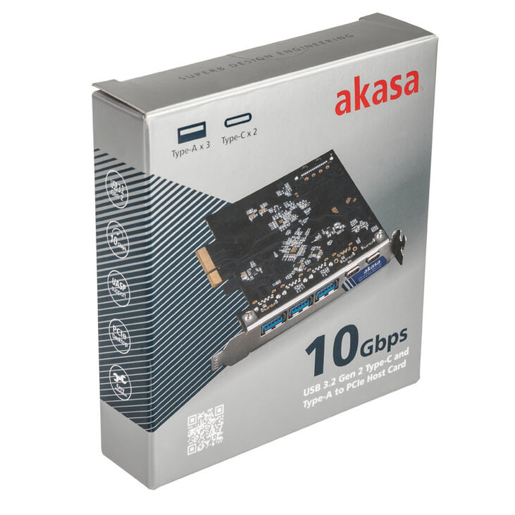 Akasa Adapterkarte, 2x USB 3.1 Typ C, 3x USB 3.1 Typ A, 10GBps image number 3